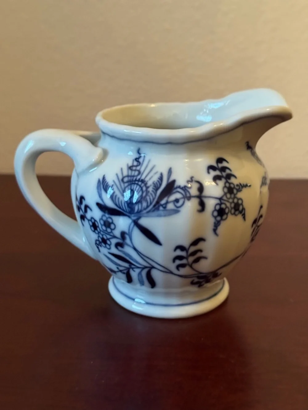 Vintage Danube “Blue Onion”  Porcelain Teapot, Sugar Bowl & Creamer